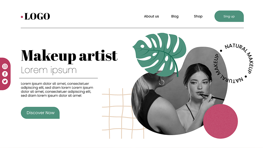 Página web con tipografía ligera y con serifa